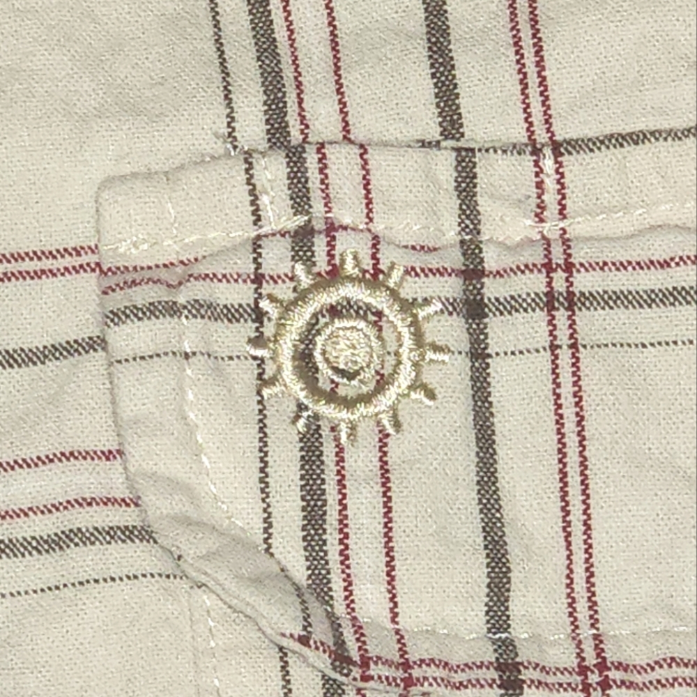 Mike Rowe Gear By Lee Beige Plaid 100% Cotton Long Sleeve Button Up Shirt Sz XL - Picture 5 of 9